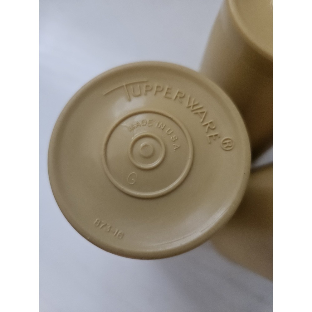 Set of 3 Vintage Tupperware Harvest Gold 12 oz Tumblers #873 NO LIDS - Picture 5 of 7